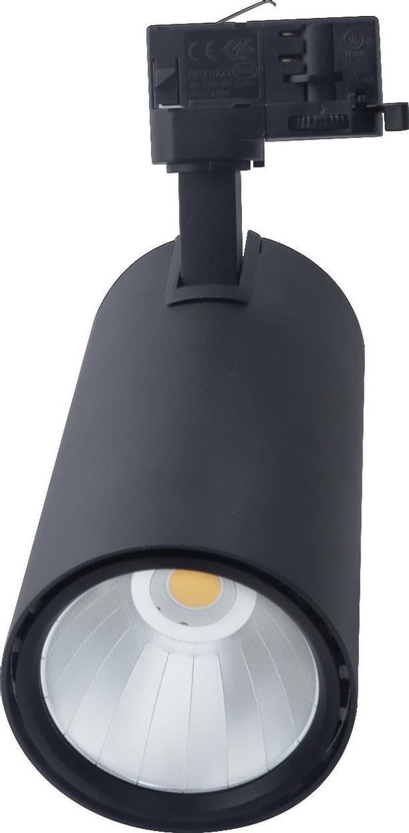 LED tracklight/railspot voor 3-fase railverlichting 30w 4000lm zwart 3000k