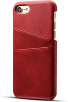 GSMNed –PU Leren Card Case iPhone 7/8 rood – hoogwaardig leren Card Case rood – Card Case iPhone 7/8 rood – Card Case voor iPhone rood – Pasjeshouder