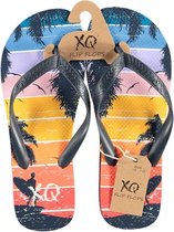 Xq Footwear Teenslippers Strand Heren Eva Blauw/oranje Mt 44