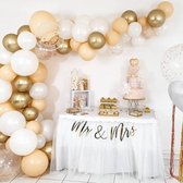 Retro - Vintage - Geboorte - Verjaardag Ballonnen | Off-White - Goud - Beige/Zalm/Perzik | Ballon | Effen | Baby Shower - Kraamfeest - Verjaardag - Geboorte - Fotoshoot - Wedding - Birthday - Party - Feest - Huwelijk - Jubileum | DH collection