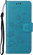 Nokia 5.4 Hoesje - Coverup Bloemen & Vlinders Book Case - Blauw
