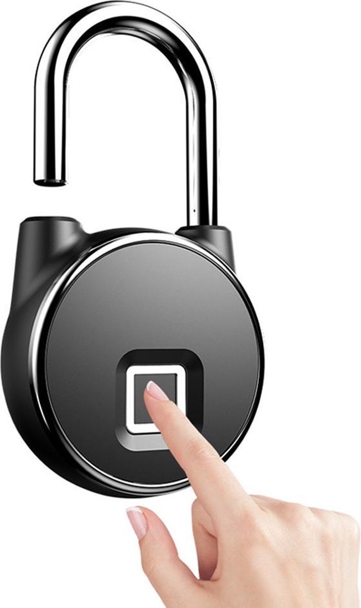Hangslot - Hangslot Vingerafdruk - Weerbestendig - IP66 - Hangslot met app - Zwart -