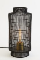 Light & Living Gruaro - Tafellamp - Zwart/Antiek Brons - Ø24x52 cm