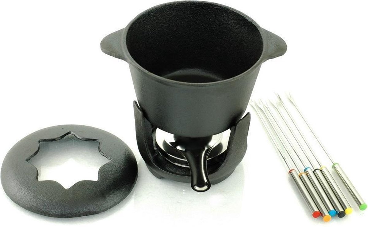 Top Choice - Gietijzeren fondue set met vorken - 6 persoons - 17 x 10 cm – foto 3