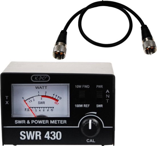 K-PO® SWR 430 SWR/PWR meter + PL-PL 50 CM Kabel - CB radio
