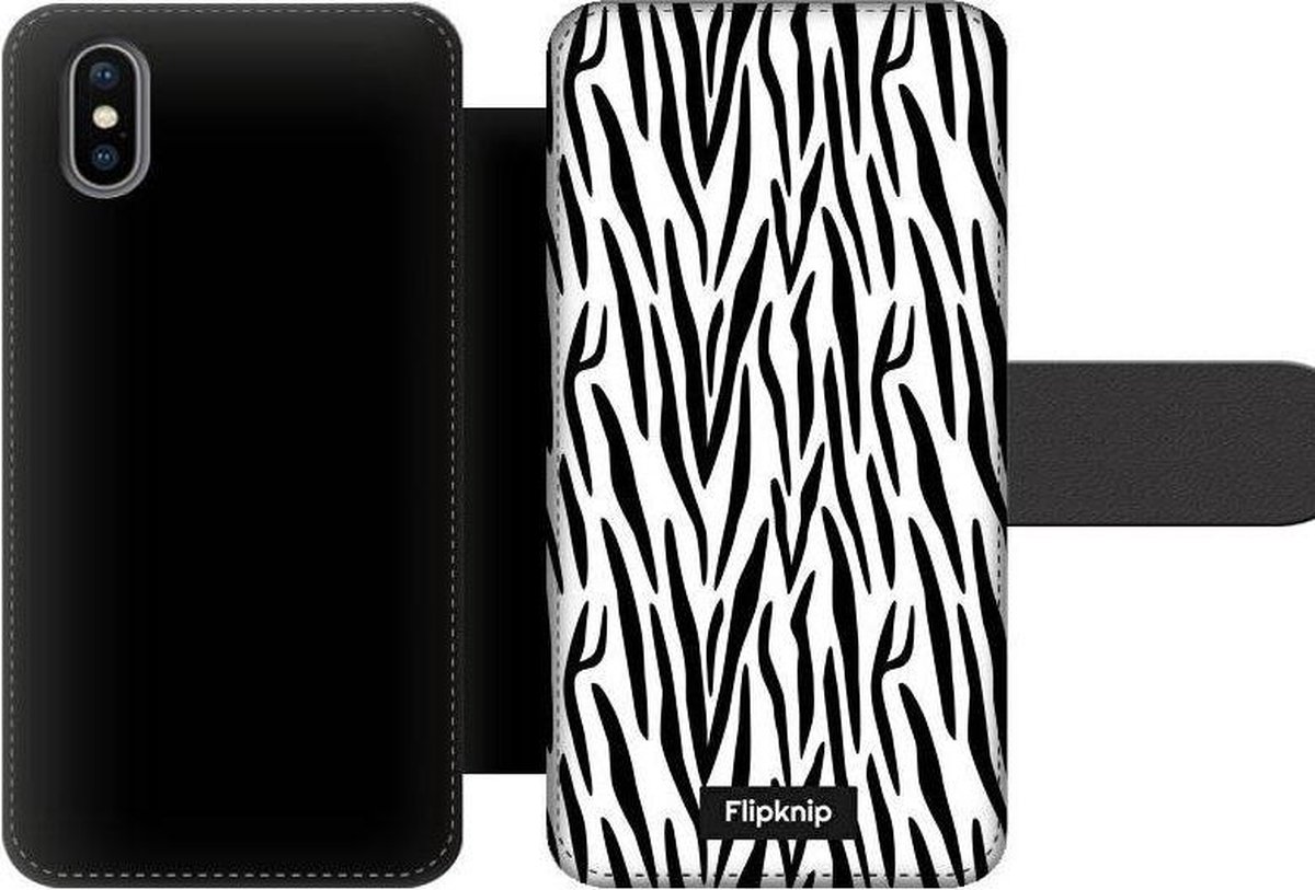 Wallet case - geschikt voor iPhone X - Zebraprint