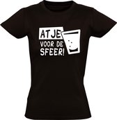 Atje voor de sfeer Dames t-shirt | feest | festival | alcohol | bier | wijn | grappig | cadeau | Zwart