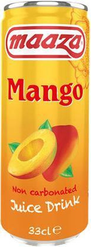 Maaza Mango Smaak Blikjes - 33cl Tray 24 Stuks