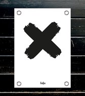 Tuinposter - x (kruis) -- poster wit industrieel zwart  -- Liefss tuinposter van pvc