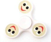 Fidget Spinner Glow in the Dark, lichtgevend in donker, smiley wit