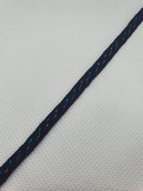 Sierband soepel  zwart met rood en blauw, hobby, fournituren 5mm breed en 5 meter lang