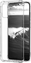 DrPhone Samsung S20 ULTRA TPU Hoesje - Siliconen Bumper Case met Verstevigde randen – Vier Hoeken  - transparant