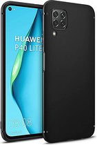 Huawei P40 Lite hoesje zwart siliconen case hoes cover hoesjes