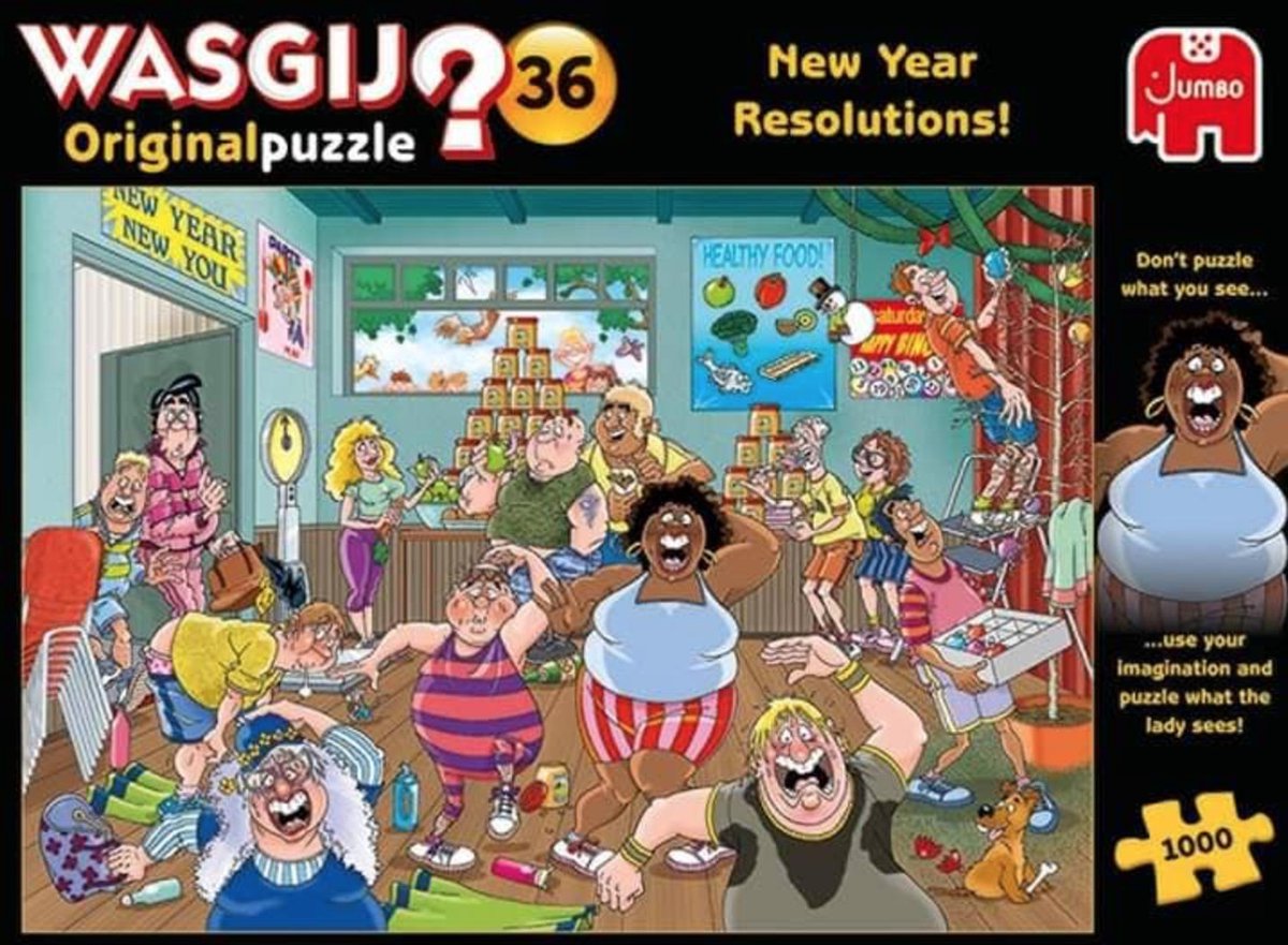 Wasgij Original 36 - Goede Voornemens! puzzel - 1000 stukjes legpuzzel — afbeelding 4