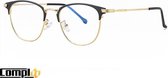Compl8® - Computerbril - blauwe licht bril - vermoeide ogen - zwart/goud