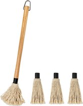 Chaseable - BBQ - Marinade mop -BBQ mop - Basting mop - sauskwast- mop houten handvat