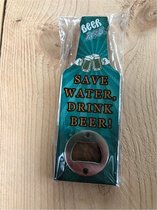 Flessenopener blauw save water, drink beer magnetisch - bier - leuke - opener - bieropener - cadeau