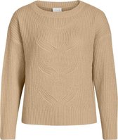 VILA Dames 14067962 DITTY  L/S KNIT PULLOVER Humus Trui - Maat XS