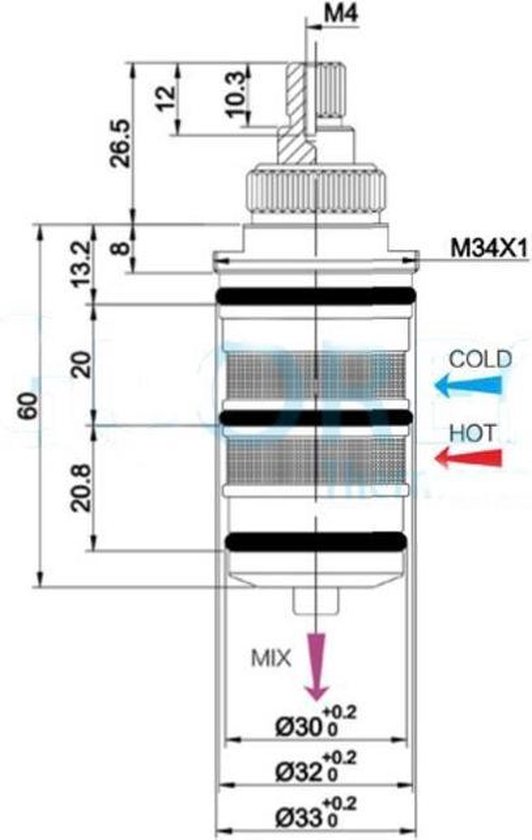 badkraan thermostatisch m. staande koppelingen | Badkranen | Kranen | Sanitair | Producten