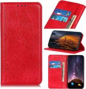 Voor Geschikt voor Xiaomi redmi 9c magnetische gekke paard textuur horizontale flip lederen case met houder & kaartsleuven & portemonnee (rood)