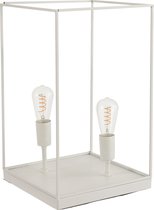 J-Line Lamp 2 Lampen Rechthoekig Frame Metaal Wit Large