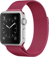 Mobigear Milanese Roestvrij Staal Bandje Geschikt voor Apple Watch Series 7 (45 mm) - Magenta