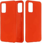 Voor Samsung Galaxy Note20 5G Pure Color Liquid Silicone Shockproof Full Coverage Case (Rood)