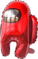 Among Us Ballon - 55 x 43 cm - Inclusief Opblaasrietje - Ballonnen - Ballonnen Verjaardag - Helium Ballonnen - Folieballon - Games - Among Us Knuffel - Rood