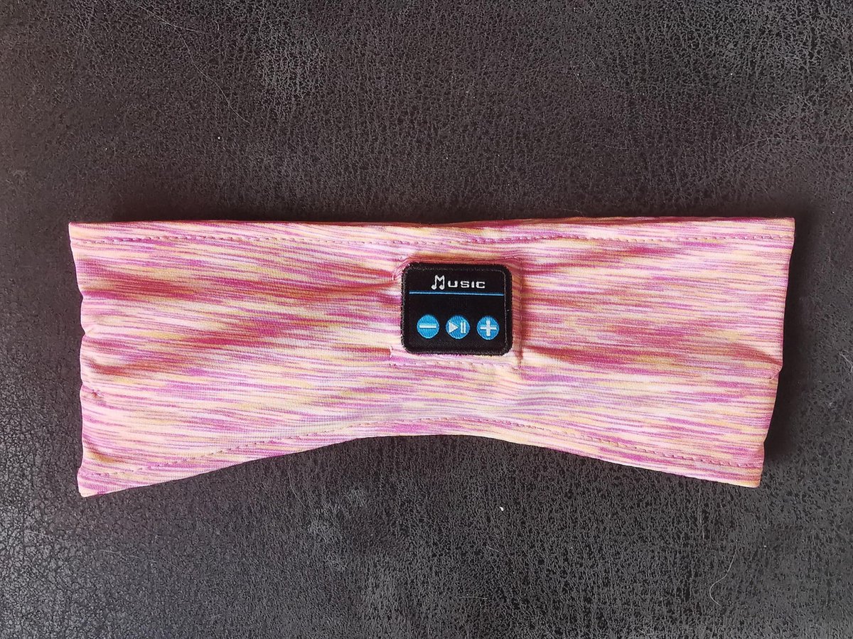 Aluhti Meditatie hoofdband met Bluetooth koptelefoon| ook voor slaap, yoga en sport | HD geluid en perfecte platte luidsprekers | met geschenktasje | iOs | Android | ASMR | Binaural Beats| Theta | oranje/roze