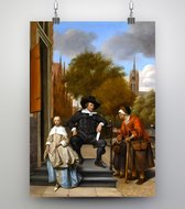 Poster Adolf en Catharina Croeser aan de oude Delft 1655 - Jan Steen - 50x70cm