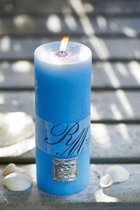 Riviera Maison - Frosted Candle beach blue 18x7 - Stompkaars - Blauw
