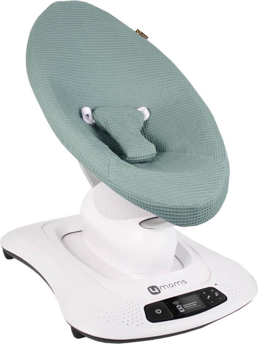 Ukje Wipstoelhoes geschikt voor 4Moms Mamaroo 4 Wipstoel - Hoes met Waterdichte Voering ter Bescherming van je Stoel - Perfecte Pasvorm - Makkelijk Wasbaar - Zacht Katoen - Jade Wafelstof – foto 4