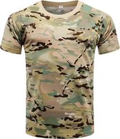 WiseGoods Premium T-Shirt met Camouflage Print - Tactisch - Korte Mouw - Combat - Leger - Camo - Outdoor - Jachtshirt - Heren - L
