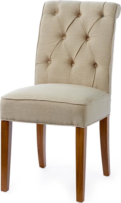 Riviera Maison Eetkamerstoel - Hampton Classic Dining Chair - Linnen Flax - Naturel