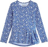 Coolibar - UV Shirt voor meisjes - Longsleeve - Aphelion Tee - True Blue Floral - maat M (122-134cm)