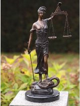 Vrouwe justitia brons ECHT BRONS- advocaat - 45x16x16 cm -rechtspraak - geschenk advocatuur - beeld -