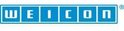 Blauw logo met witte letters 'WEICON'.