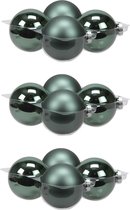 12x stuks kerstversiering kerstballen emerald groen (greenlake) van glas - 10 cm - mat/glans - Kerstboomversiering