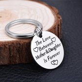 Sleutelhanger moeder dochter - Moederdag cadeautje - Love forever - liefde - vrouw - sleutelhangers - sleutelring - cadeau voor mama - haar