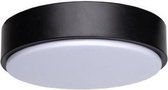 LED plafondlamp zwart rond- 12W vervangt 60W - 230x50mm - Lichtkleur optioneel