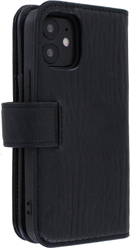 Etui Bookcase hoesje iPhone 12 Mini - Pierre Cardin - Zwart Cuir