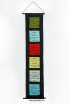 Wanddoek - Wandkleed - Muurdecoratie - Spreuken - Wanddecoratie - Meditatie - Filosofie - Spiritualiteit - Vlag - 114 x 24 cm.