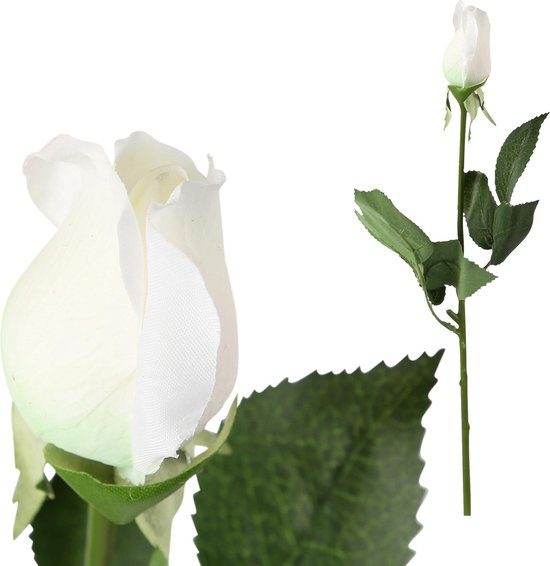 PTMD fleur artificielle rose fermée blanc