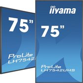 iiyama PROLITE LH7542UHS-B3 Digitale signage flatscreen 189,2 cm (74.5") IPS 4K Ultra HD Zwart Type processor Android 8.0