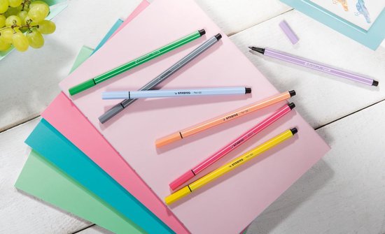 STABILO Pen 68 - Premium Viltstift - 15 Stuks Etui - 10 Standaard + 5 Neon Kleuren - STABILO