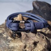 STOER - Armband - Touw - D schakel - Navyblue - 15mm - 21cm - Sieraden vrouw - Heren - Paracord