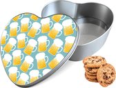 Pot à biscuits Chopes à bière Coeur - Boîte de rangement 14x15x5 cm