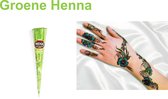NEHA Henna Tattoe Groen 1 stuk - Klassieke Groene Cone - Neppe Tattoeage - Gekleurde Pasta voor Feesten, Festivals etc - Natuurlijke Ingrediënten