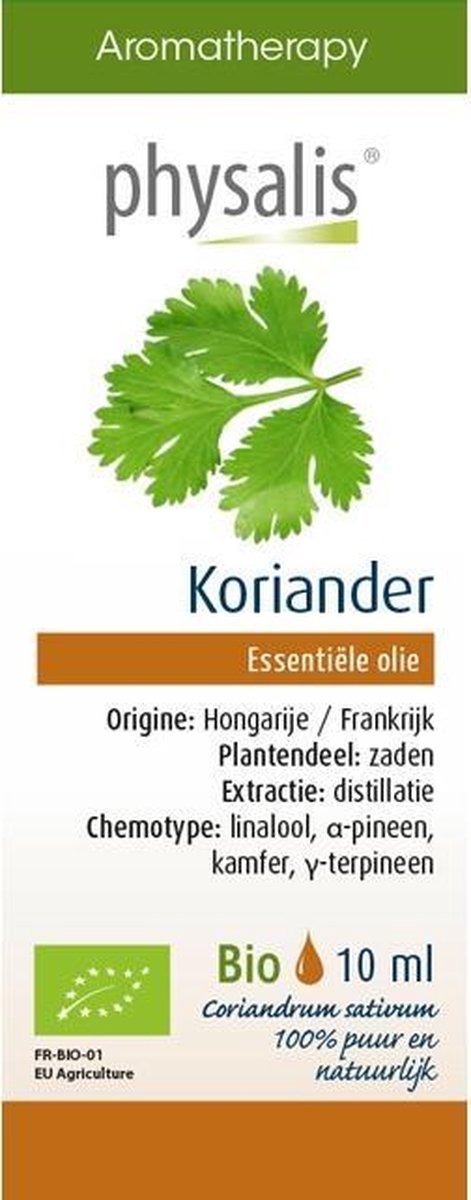 Physalis Aromatherapy Essentiële Oliën Koriander Olie 10ml