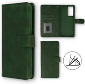 Samsung Galaxy S21 Hoesje Groen - Luxe Kunstlederen Portemonnee Book Case